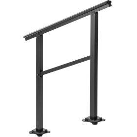 Outdoor Handrail 165LBS Load Handrail Outdoor Stairs Aluminum Stair Handrail 36 x 35" Outdoor Stair Railing Transitional Range from 0 to 30° Staircase