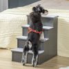 Pet Stairs Small Dog Steps for Couch Bed with Cushioned Cover Grey
