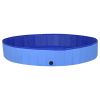 Dog Swimming Pool Blue PVC 78.7 x 11.8 in Collapsible