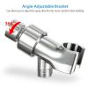 Handheld Shower Head Stainless High Pressure 5 Spray Settings Massage Spa Showerhead Chrome Face with Check Valve 5ft Steel Hose Adjustable Angle Brac