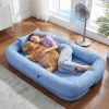 Cooling Human Dog Bed for Summer, Breathable Washable Floor Lounger for People & Pets, 71"x40"x11", Glacier Grey, Pet Bed for Hot Weather Relaxing